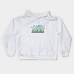 Watercolor - Forget me not flower Kids Hoodie